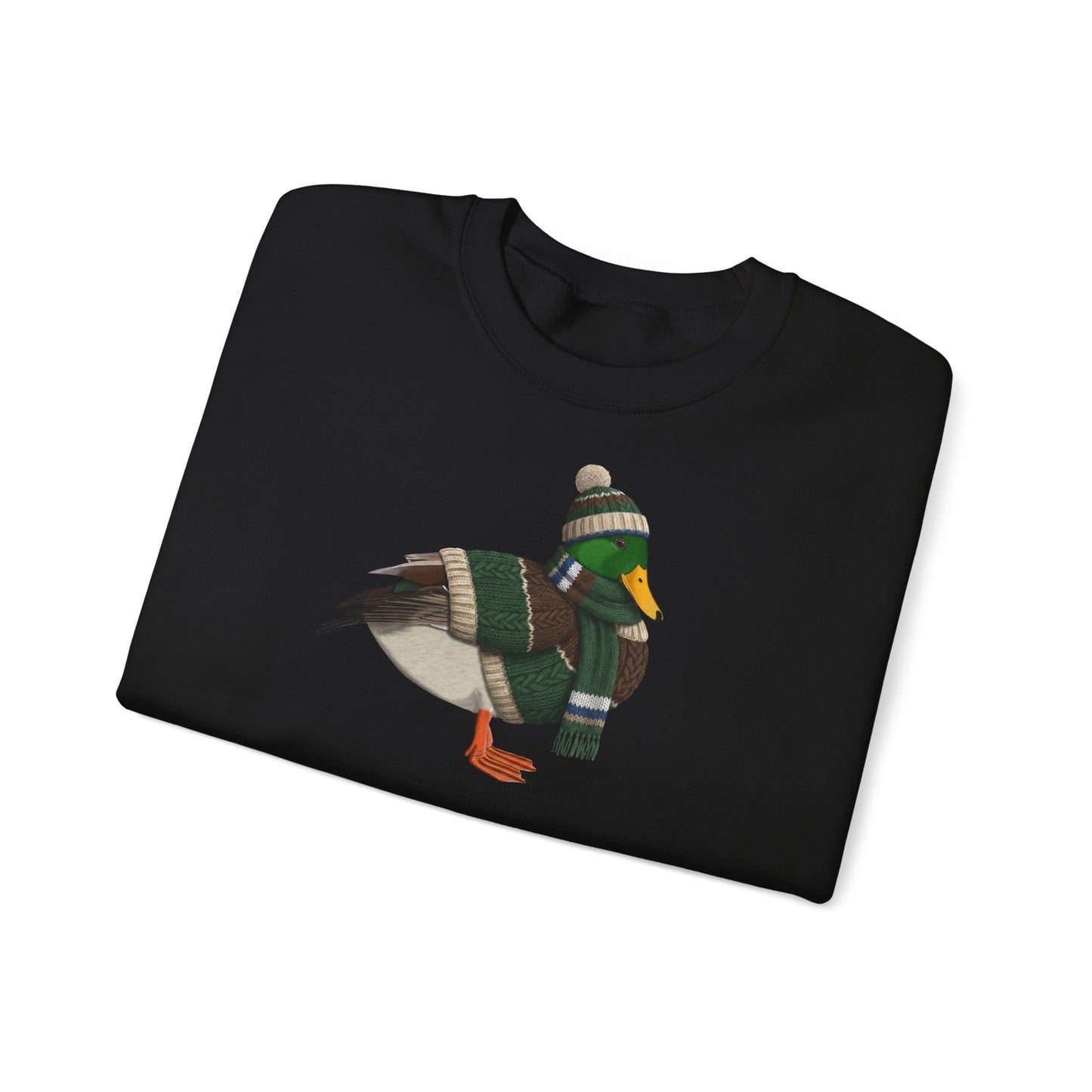 Ente in Strick Weihnachts-Sweatshirt | Unisex Vogel Sweater für Vogelfreunde & Vogelbeobachter