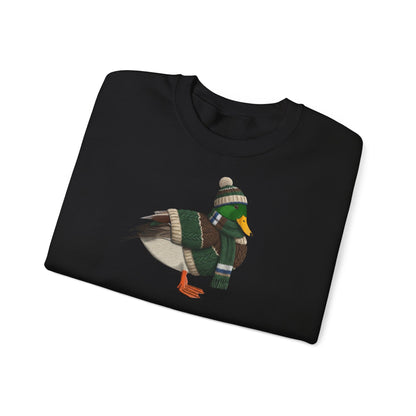 Ente in Strick Weihnachts-Sweatshirt | Unisex Vogel Sweater für Vogelfreunde & Vogelbeobachter