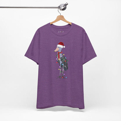 Shoebill with Fairy Lights Christmas Bird T-Shirt