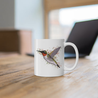 Hummingbird Bird Ceramic Mug 11oz White - jz.birds