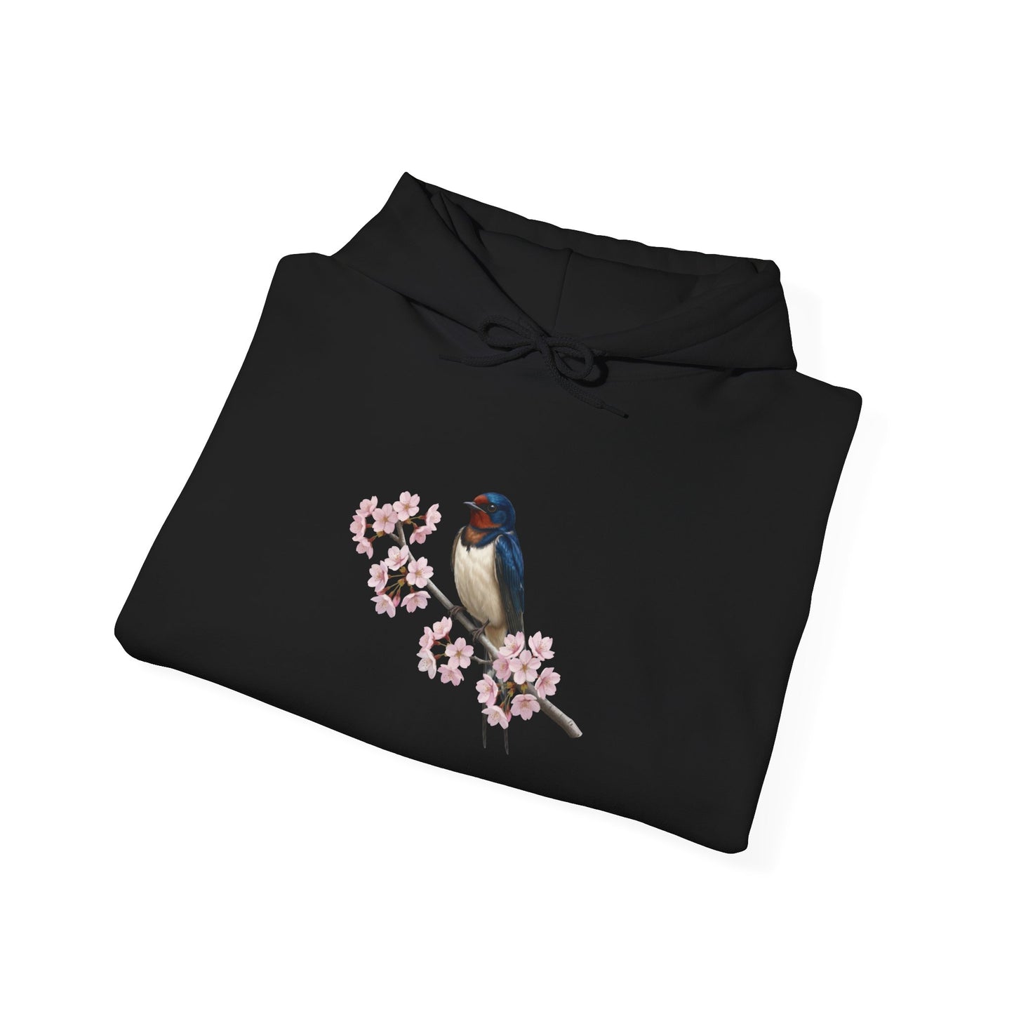 Barn Swallow on a Branch with Cherry Blossoms Hoodie Bird Lover & Bird Watcher | Unisex Sweater | Gift for Bird Lovers