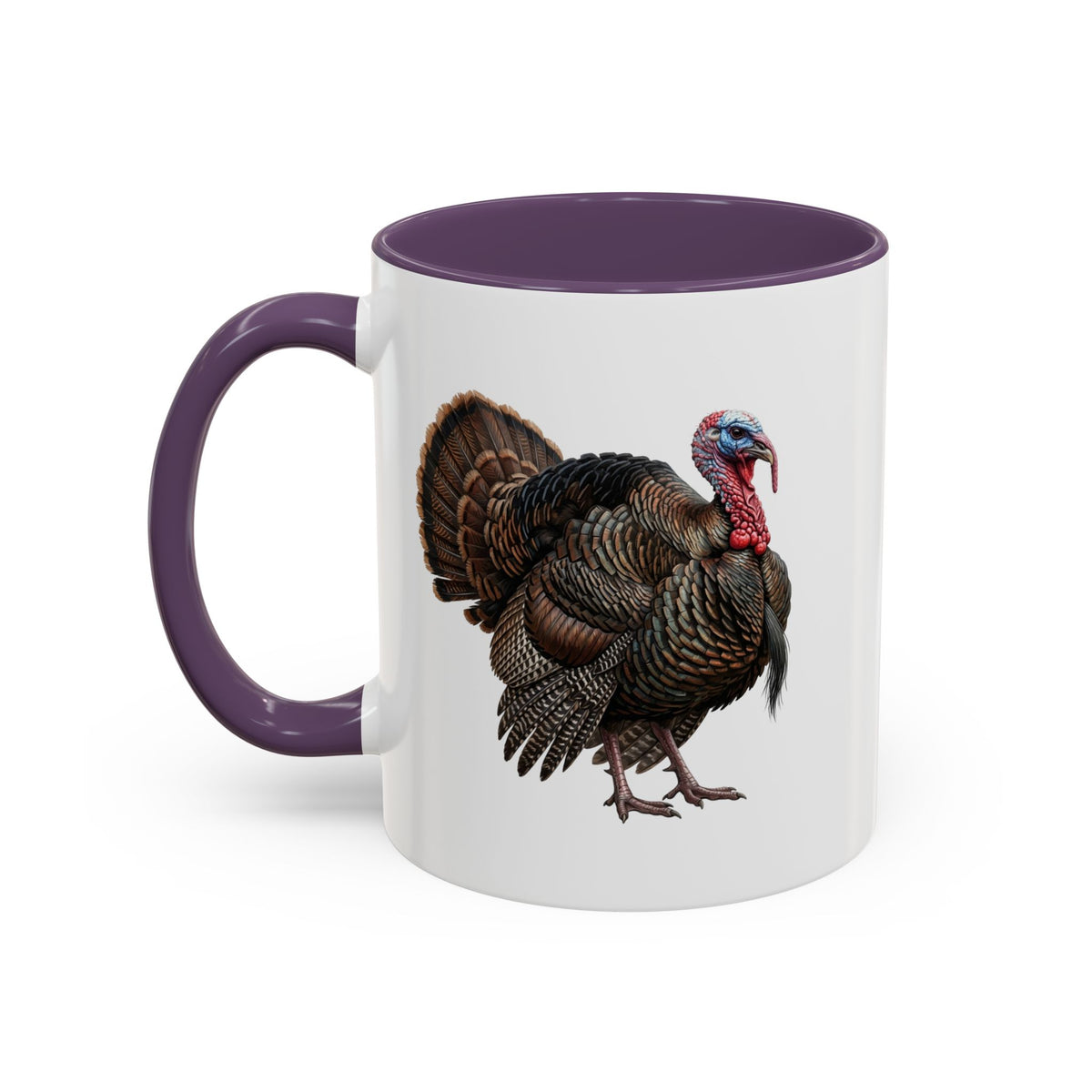 Thanksgiving Turkey Two-Tone Mug | Wild Turkey Bird Art Coffee Cup | Fall Gift