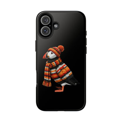 鳥のアートが描かれたパフィンの二層式iPhoneケース – 鳥類学者や鳥愛好家へのプレゼントに最適