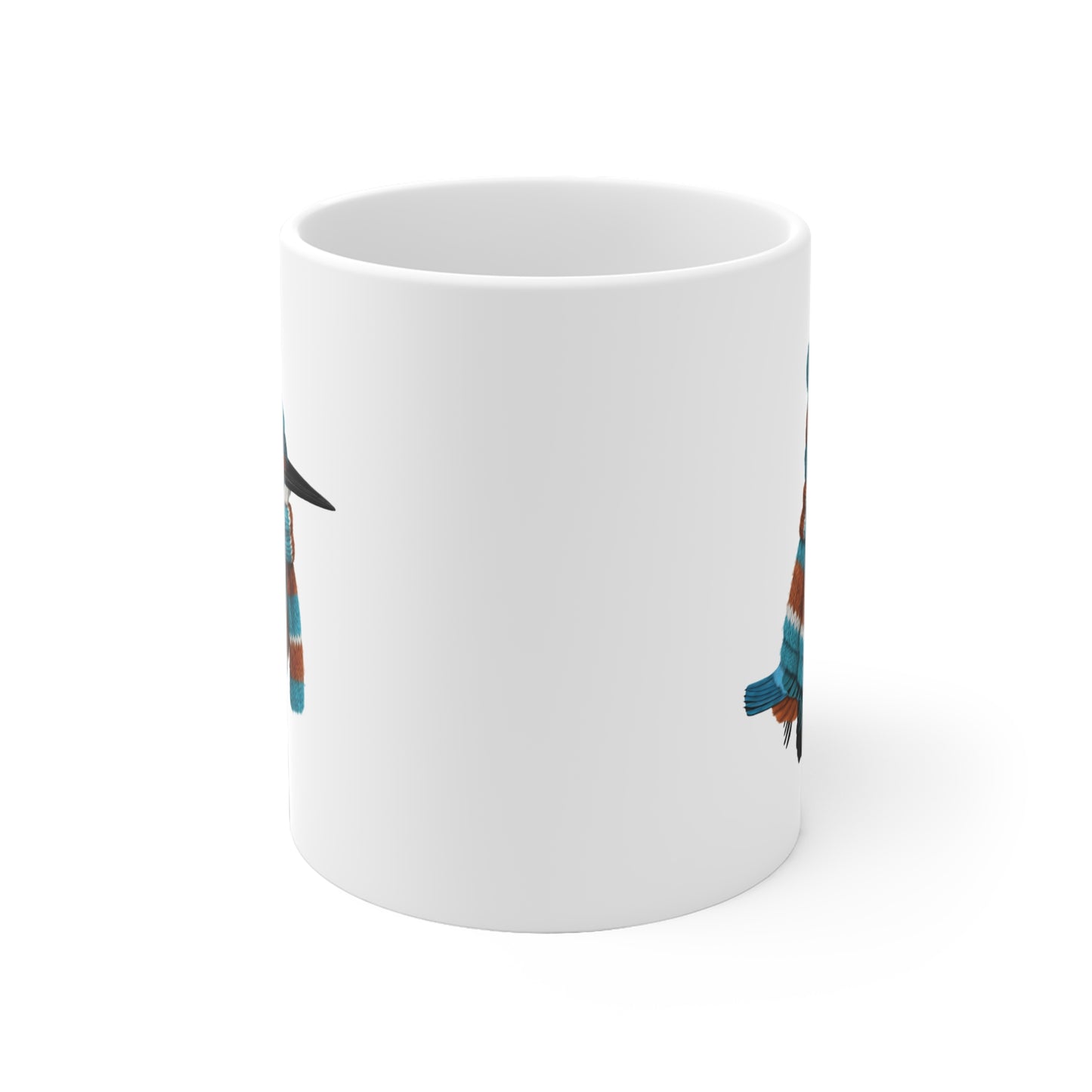 Eisvogel mit Strickpullover Weihnachtliche Tasse mit Vogelmotiv – Ideal für Kakao & Kaffee