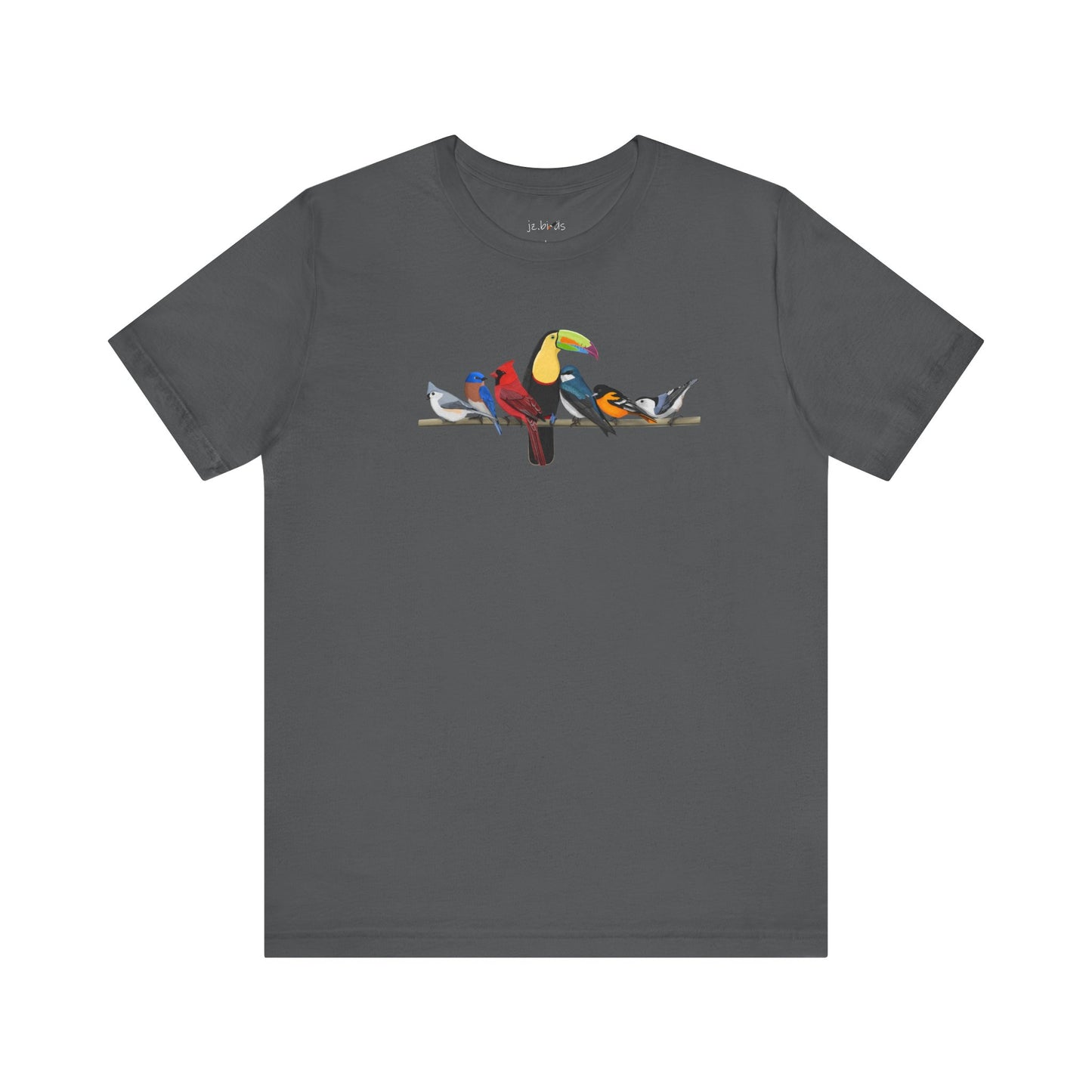 Birds on a Branch Toucan Cardinal Oriole Bluebird Tree Swallow Bluebird Birding & Birdwatching T-Shirt