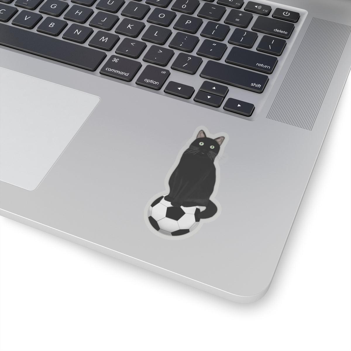 Black Cat with Soccer Cat Lover Sticker