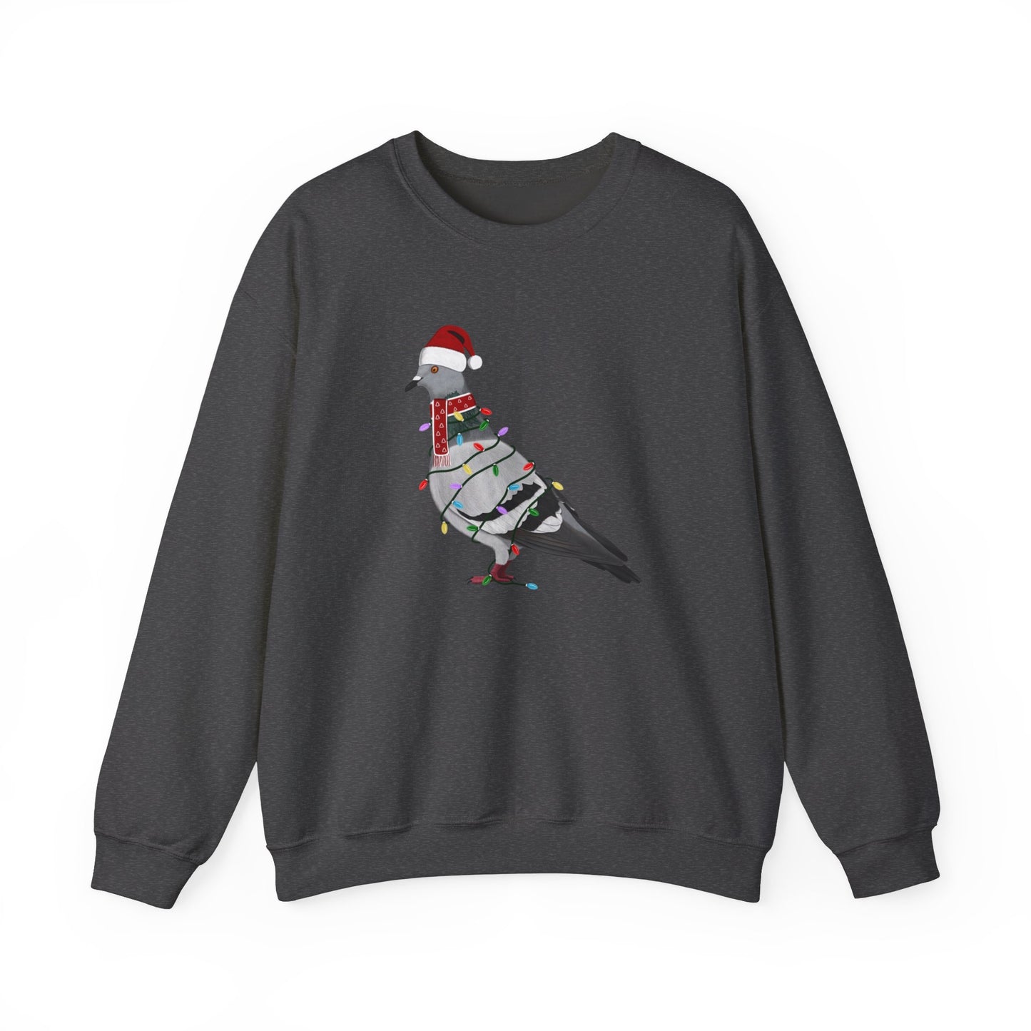 Pigeon with Fairy Lights Santa Claus Christmas Bird Sweatshirt