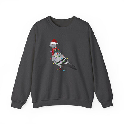 Pigeon with Fairy Lights Santa Claus Christmas Bird Sweatshirt