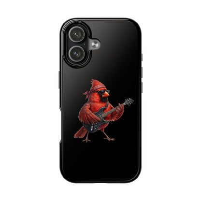 Cardinal with Guitar iPhone Case – Premium Tough Phone Cover Black