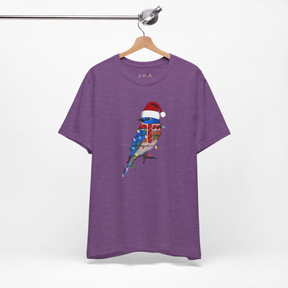 Bluebird with Fairy Lights Christmas Bird T-Shirt