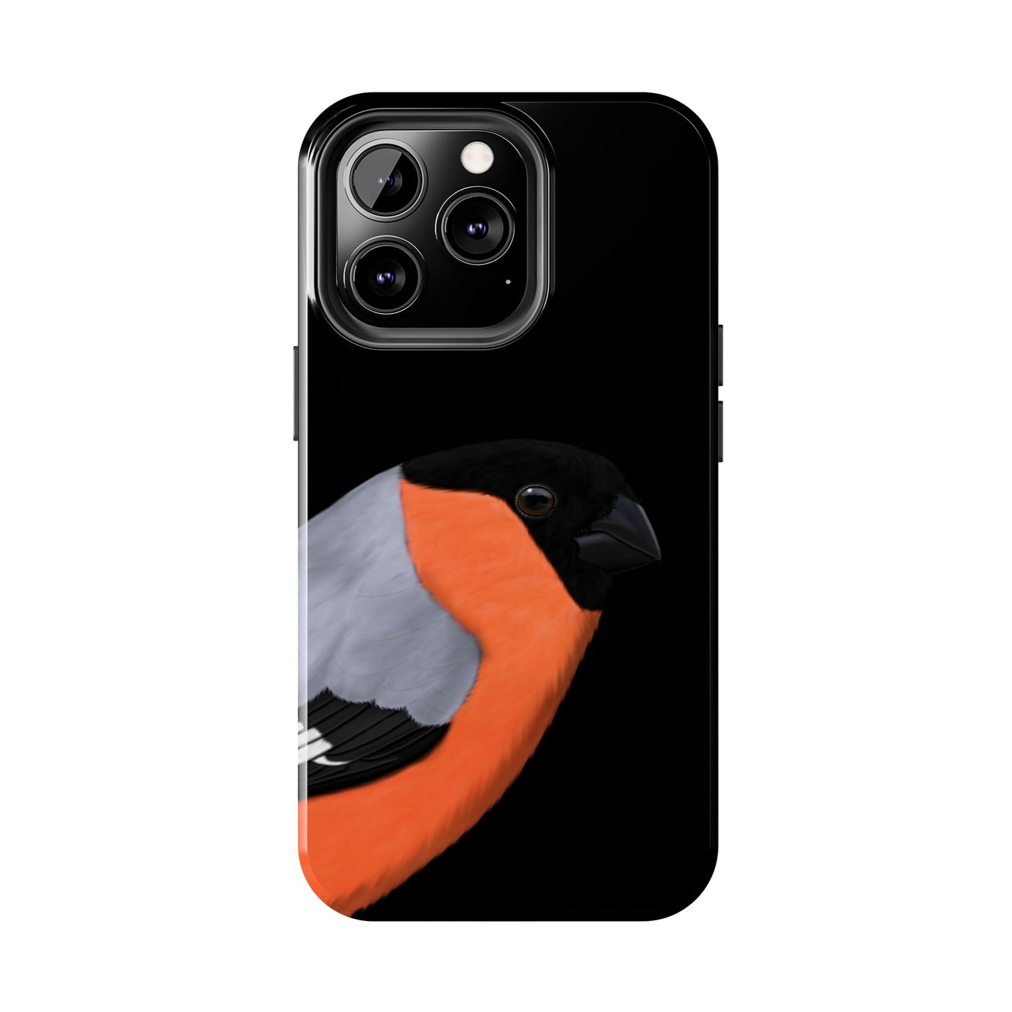 Bullfinch Bird Art Tough Phone Case Black