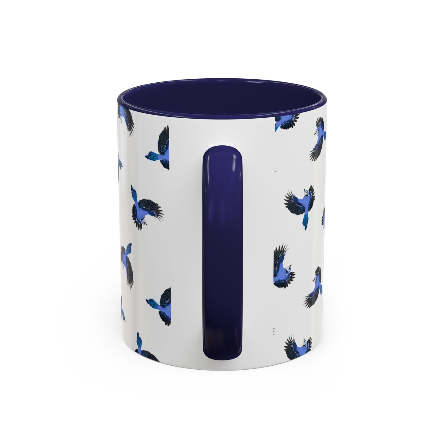 Blue Jay All-Over Pattern Accent Mug | Colorful Bird Lover Gift for Birdwatchers