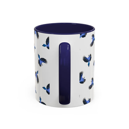 Blue Jay All-Over Pattern Accent Mug | Colorful Bird Lover Gift for Birdwatchers