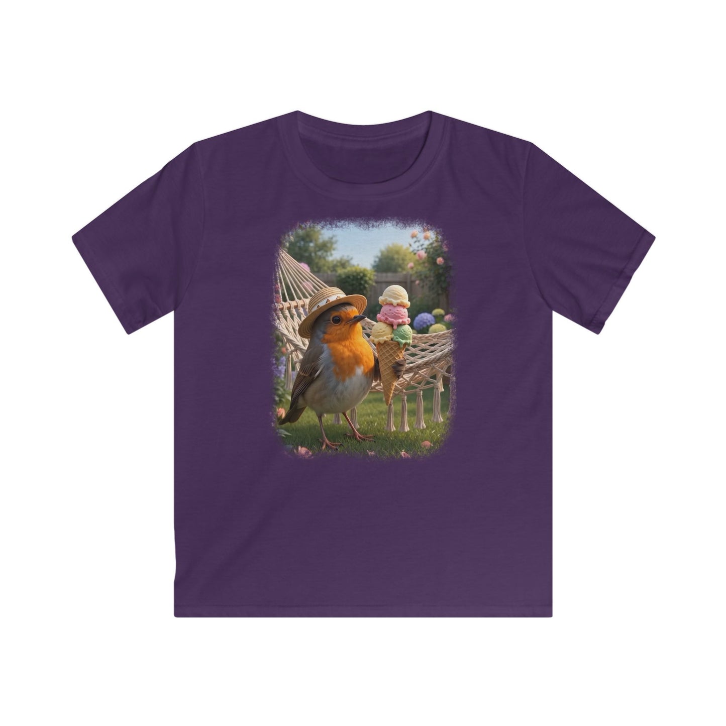 Premium Kinder T-Shirt Rosi Rotkehlchen und das Riesen-Eis