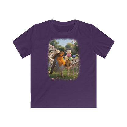 Premium Kinder T-Shirt Rosi Rotkehlchen und das Riesen-Eis