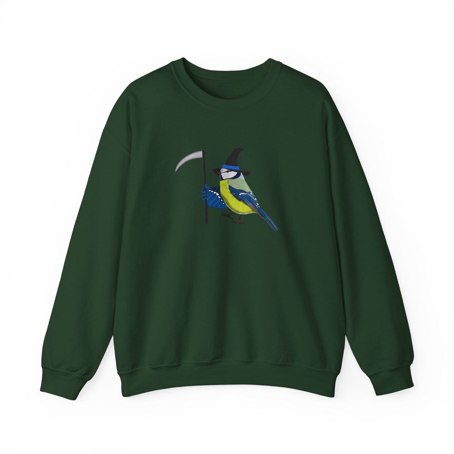 Blue Titmouse Halloween Birds Witch Birdwatcher Sweatshirt