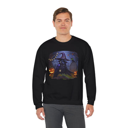 Black Crow Halloween Bird Sweatshirt - Spooky Halloween Costume for Bird Lovers