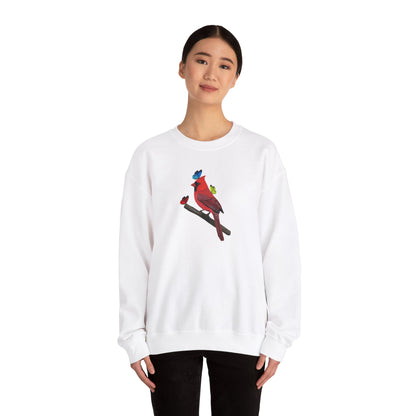 Cardinal with Butterflies Bird Birding & Birdwatching Sweatshirt