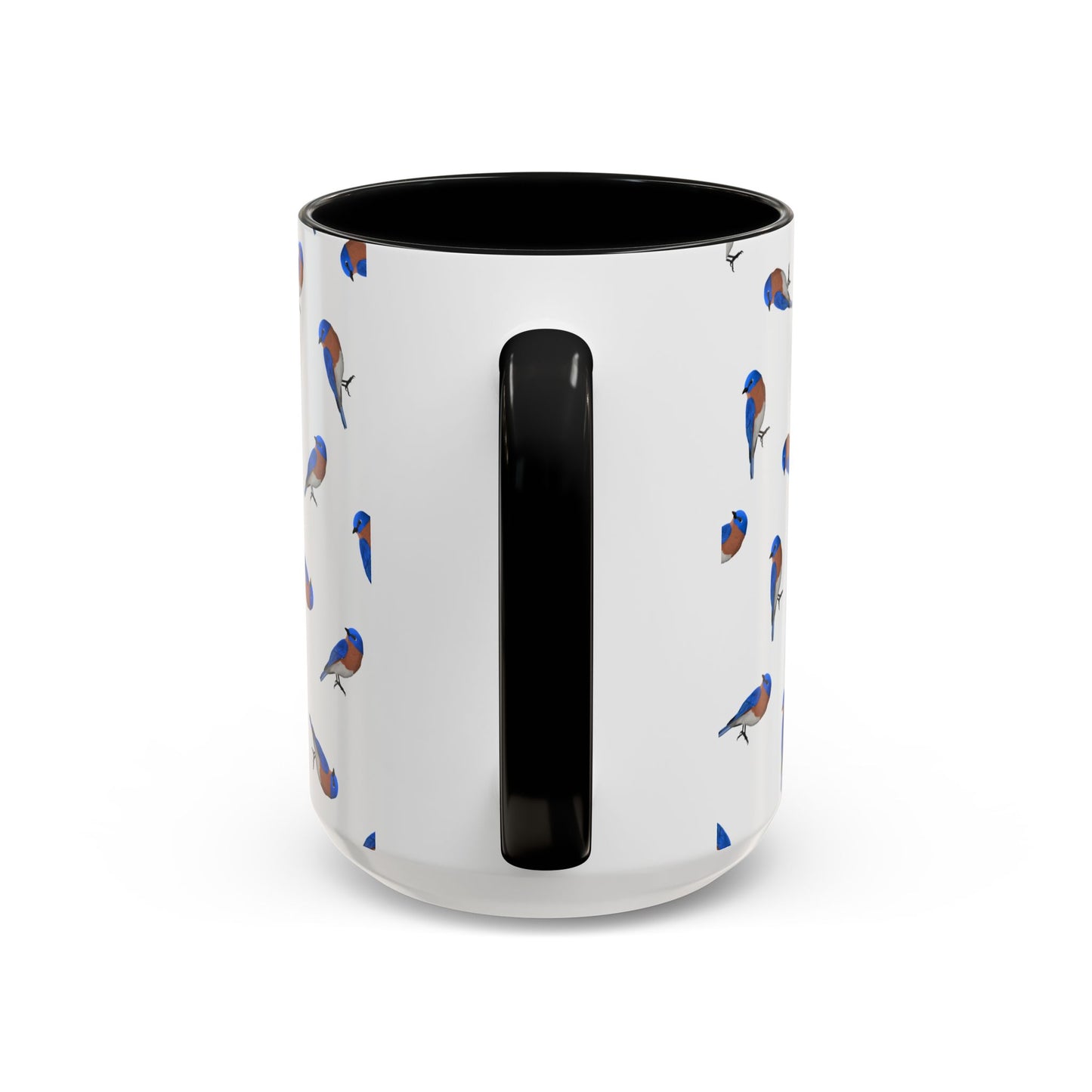 Bluebird All-Over Pattern Accent Mug | Colorful Bird Lover Gift for Birdwatchers