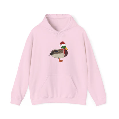 Mallard Christmas Bird with Santa Hat Birdwatcher Birdlover Hoodie