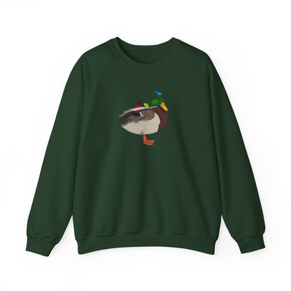 Mallard with Butterflies Bird Birding & Birdwatching Sweatshirt