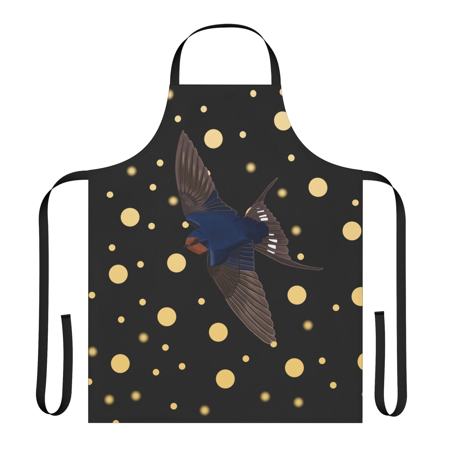 Barn Swallow Golden Dots Birdlover Bird Art Apron Black