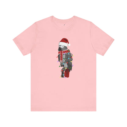 Grey Parrot with Fairy Lights Christmas Bird T-Shirt