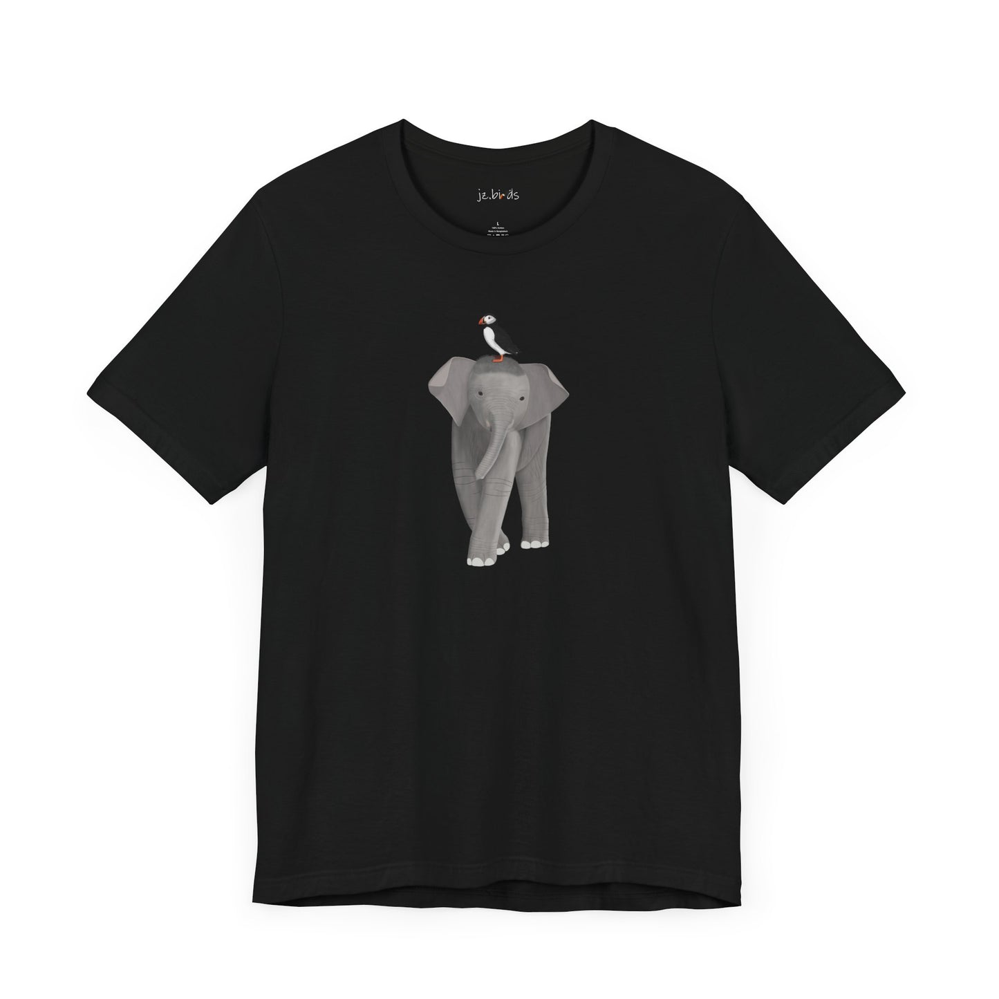 Elephant with Puffin Bird Birding & Birdwatching T-Shirt