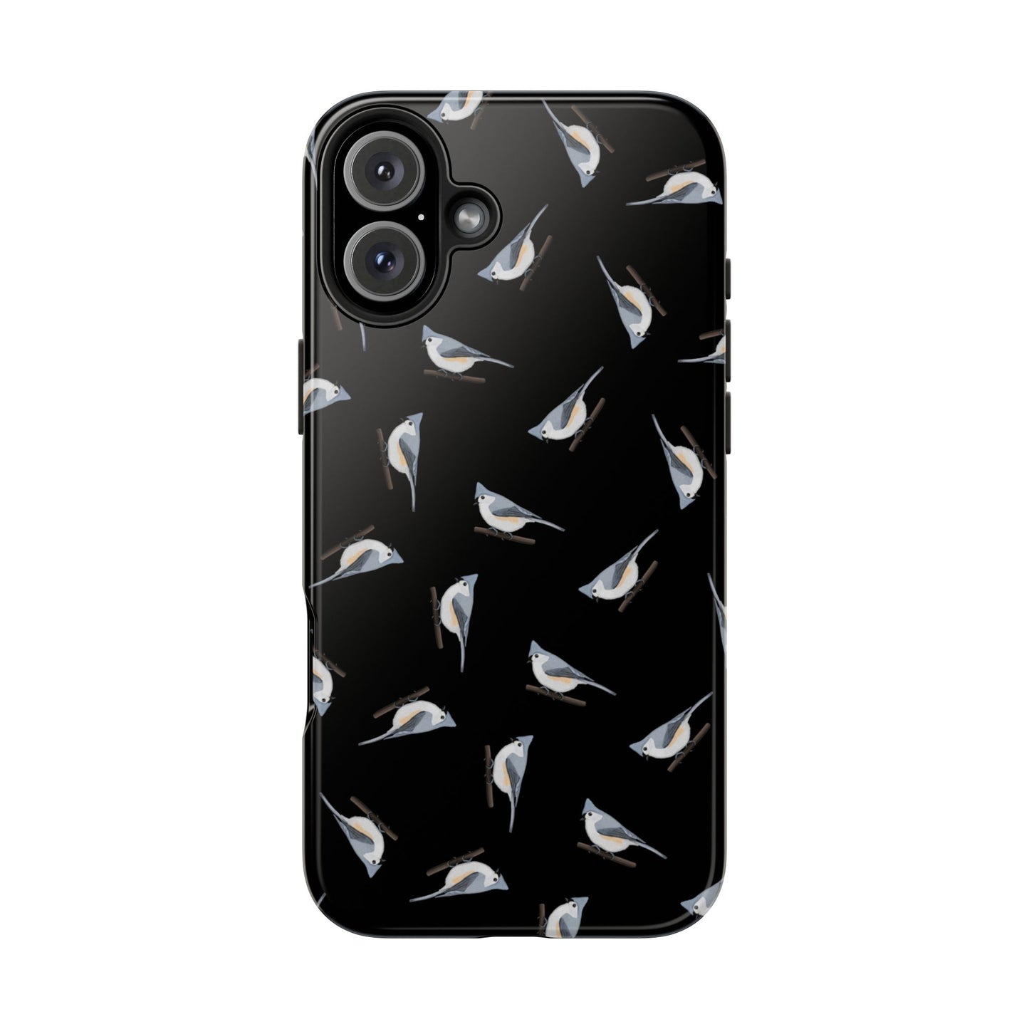 Tufted Titmouse iPhone Case Black – Premium Tough Phone Cover for Bird Lovers