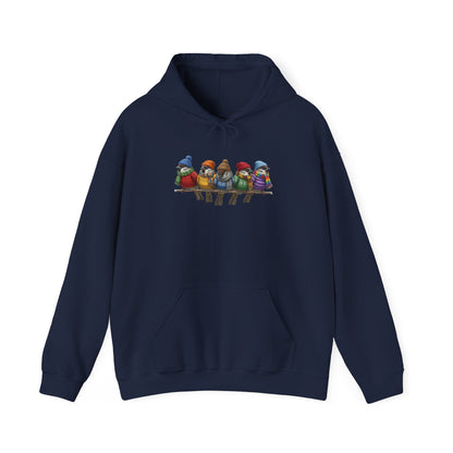 Blaumeisen in Strick Hoodie - Vogel Kapuzenpullover für Vogelbeobachter & Naturliebhaber mit Vogelmotiv