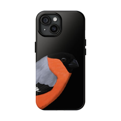 Bullfinch Bird Art Tough Phone Case Black