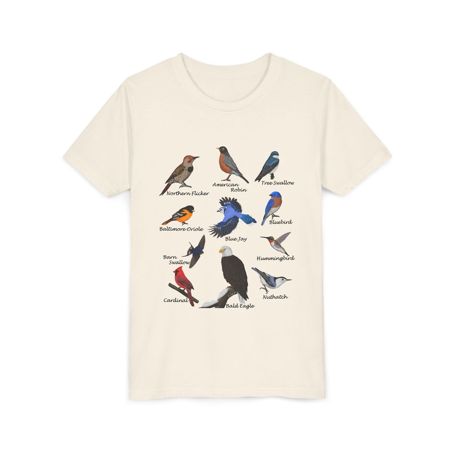 Bald Eagle Blue Jay Cardinal Oriole Hummingbird Birding & Birdwatching Bird Youth T-Shirt