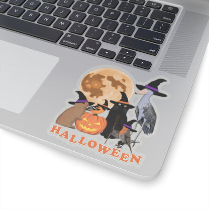 Oriole Robin Shoebill with Cat and Bunny Halloween Bird Sticker