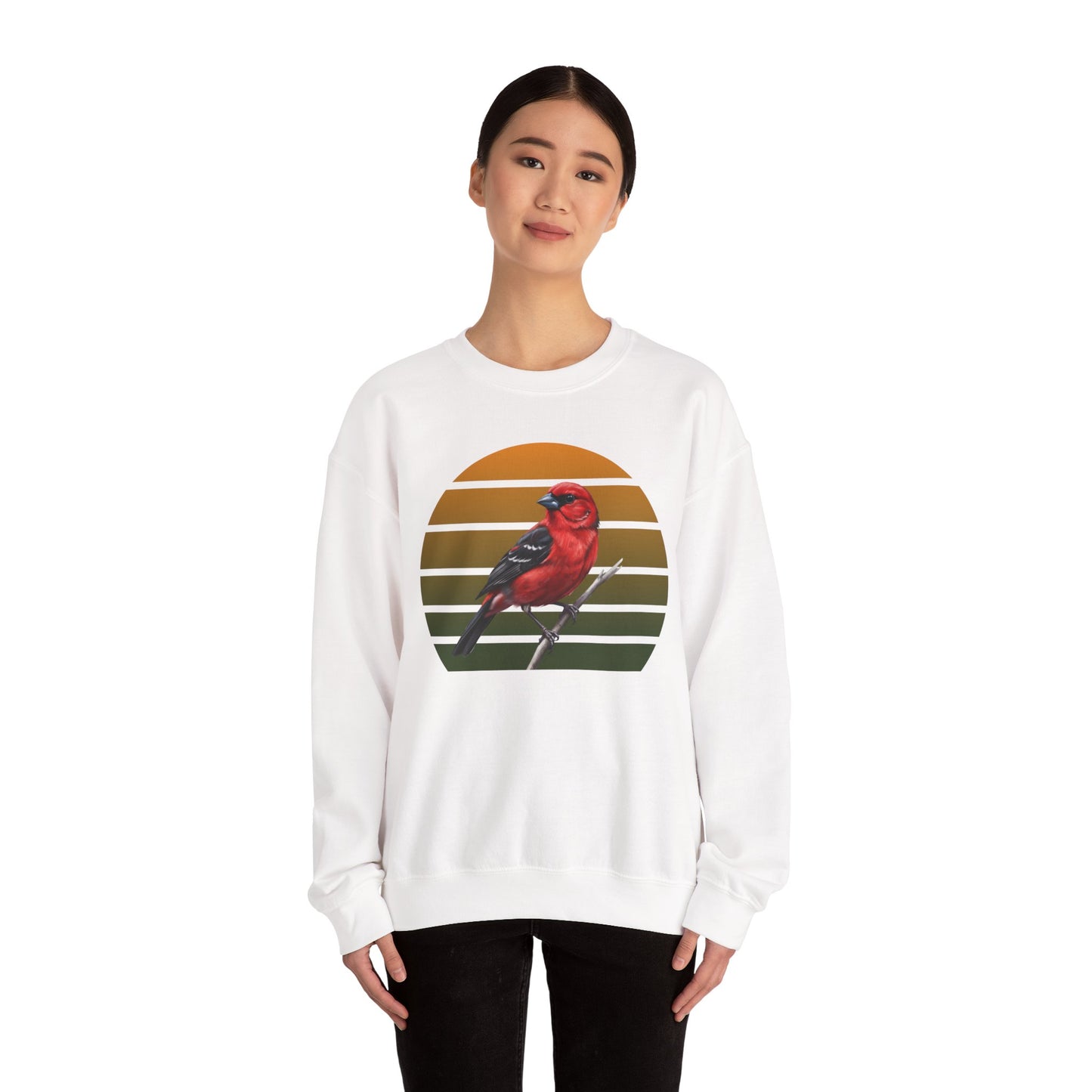 Scarlet Tanager Sweatshirt | Bird Watcher Crewneck | Unisex Songbird Gift for Bird Lovers