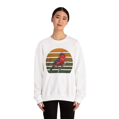 Scarlet Tanager Sweatshirt | Bird Watcher Crewneck | Unisex Songbird Gift for Bird Lovers