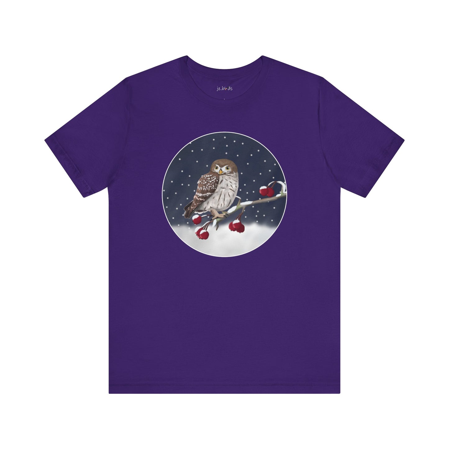 Owl on a Winter Branch Birdwatcher Christmas Bird T-Shirt