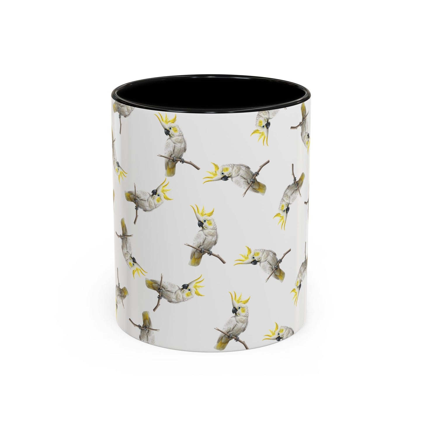 Kakadu Tasse mit Streumuster | Vogelmotiv Kaffeebecher für Vogelbeobachter & Naturfreunde