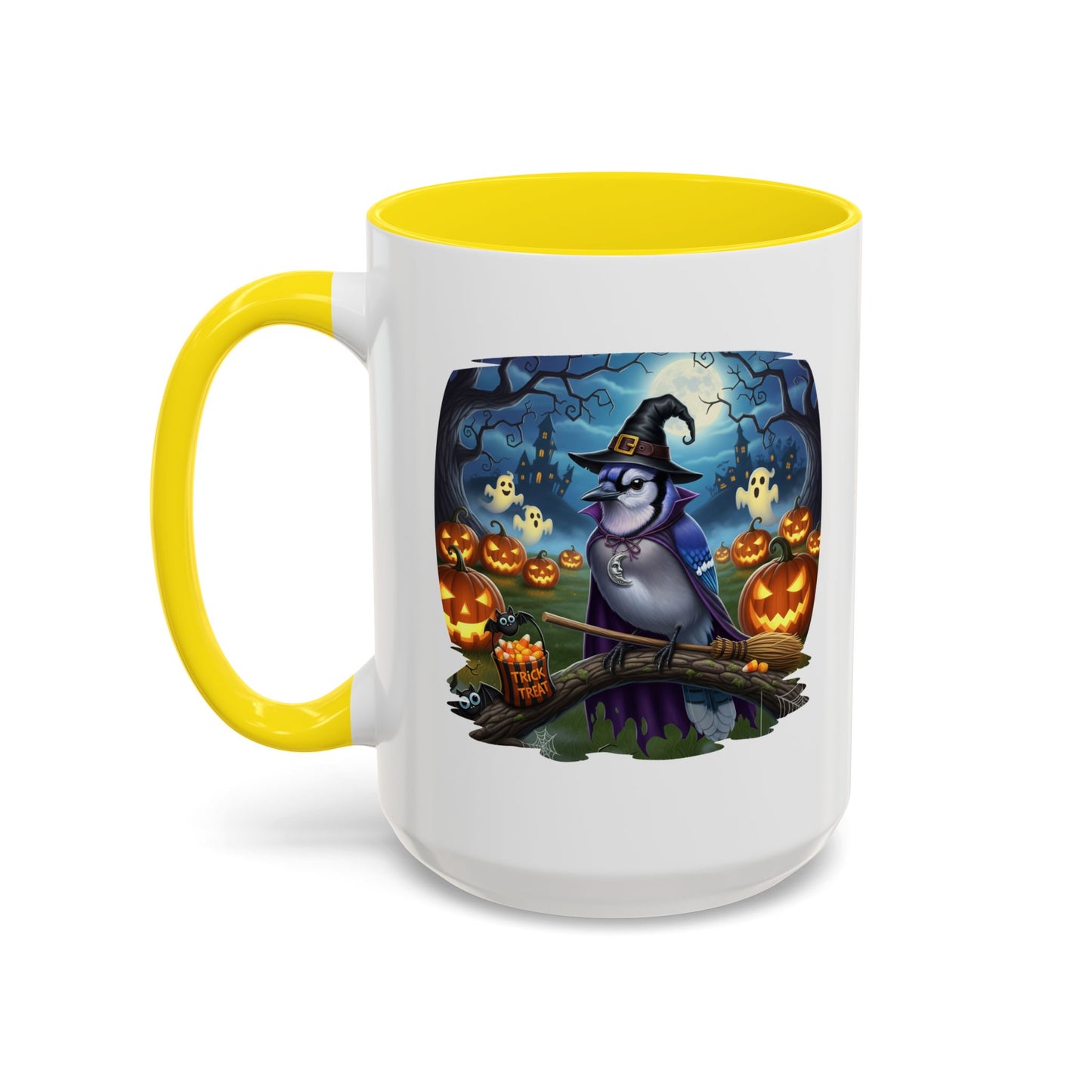 Blue Jay Halloween Bird Mug - Spooky Bird Lover Gift