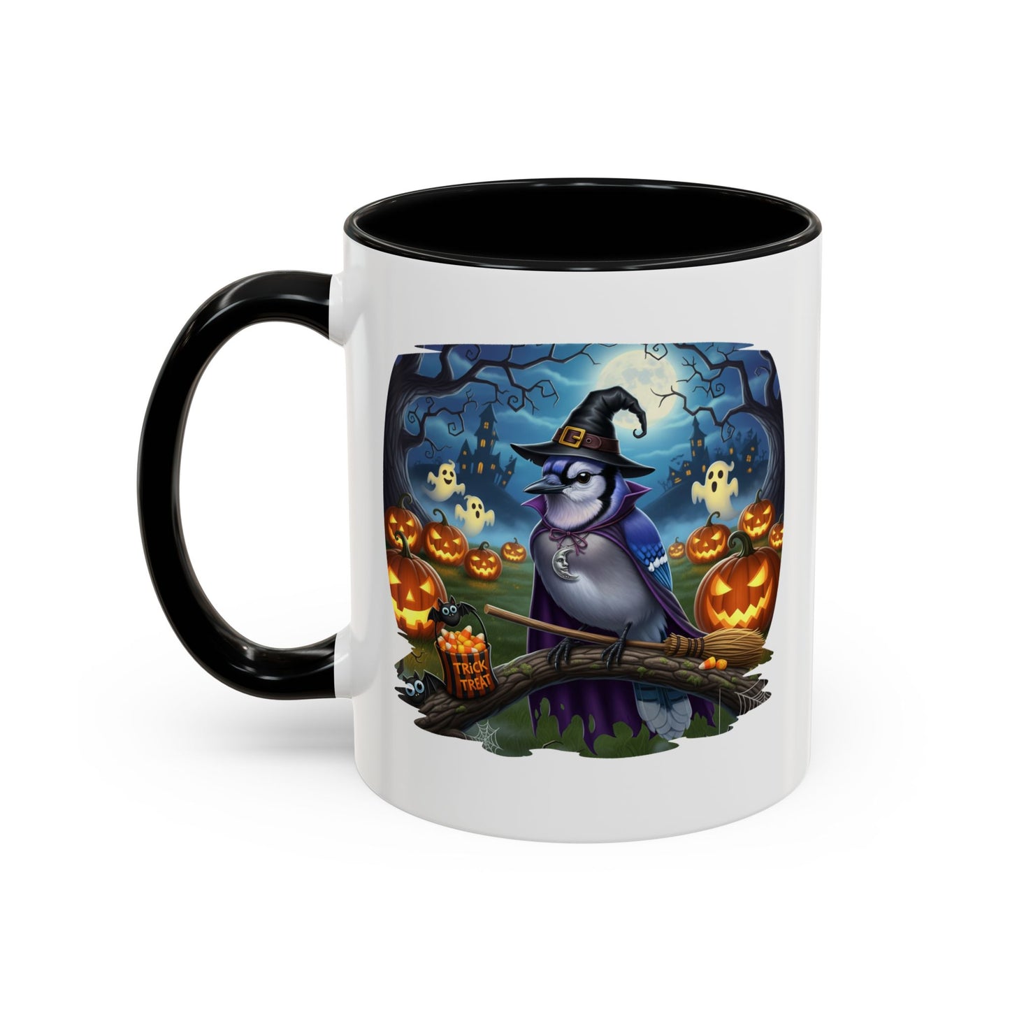 Blue Jay Halloween Bird Mug - Spooky Bird Lover Gift
