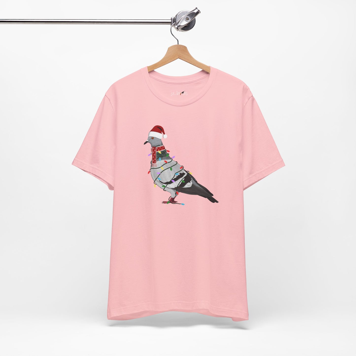 Pigeon with Fairy Lights Christmas Bird T-Shirt