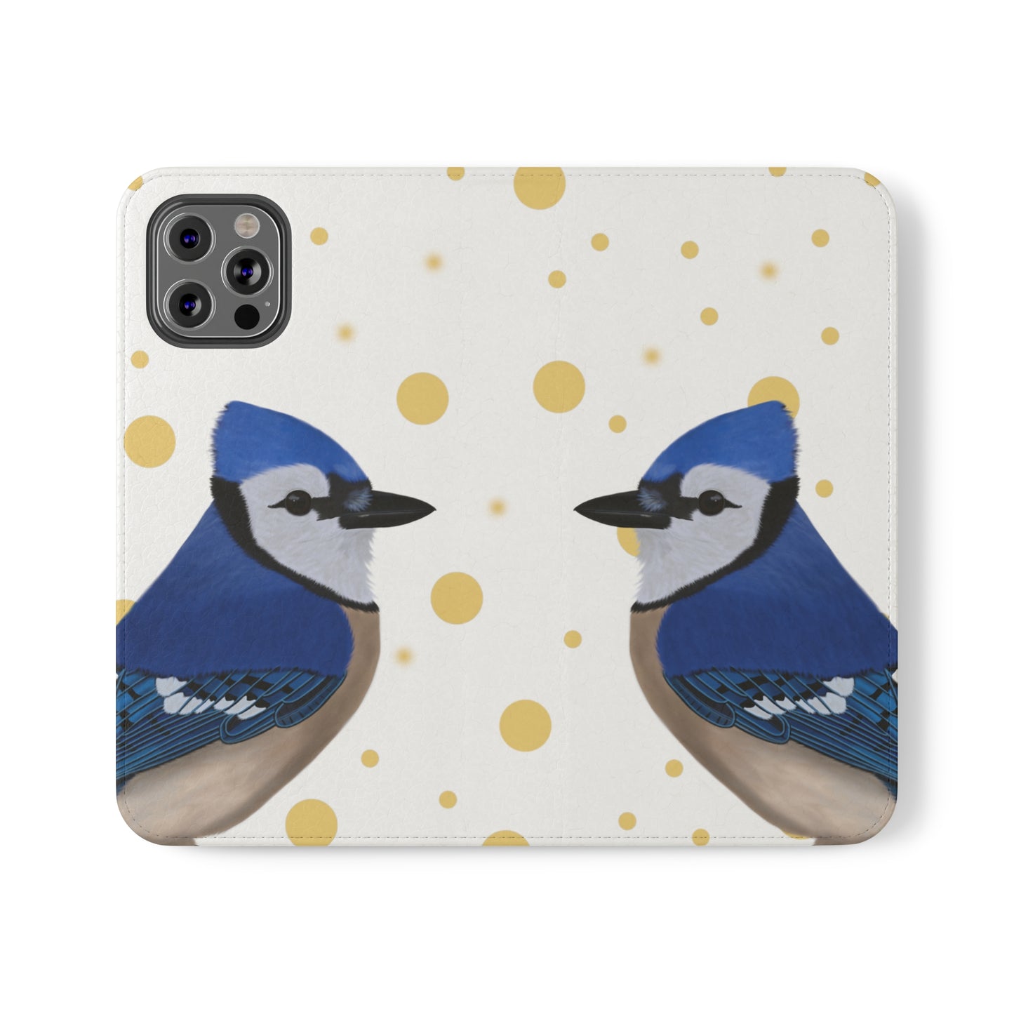 Blue Jay Bird Art Phone Flip Case