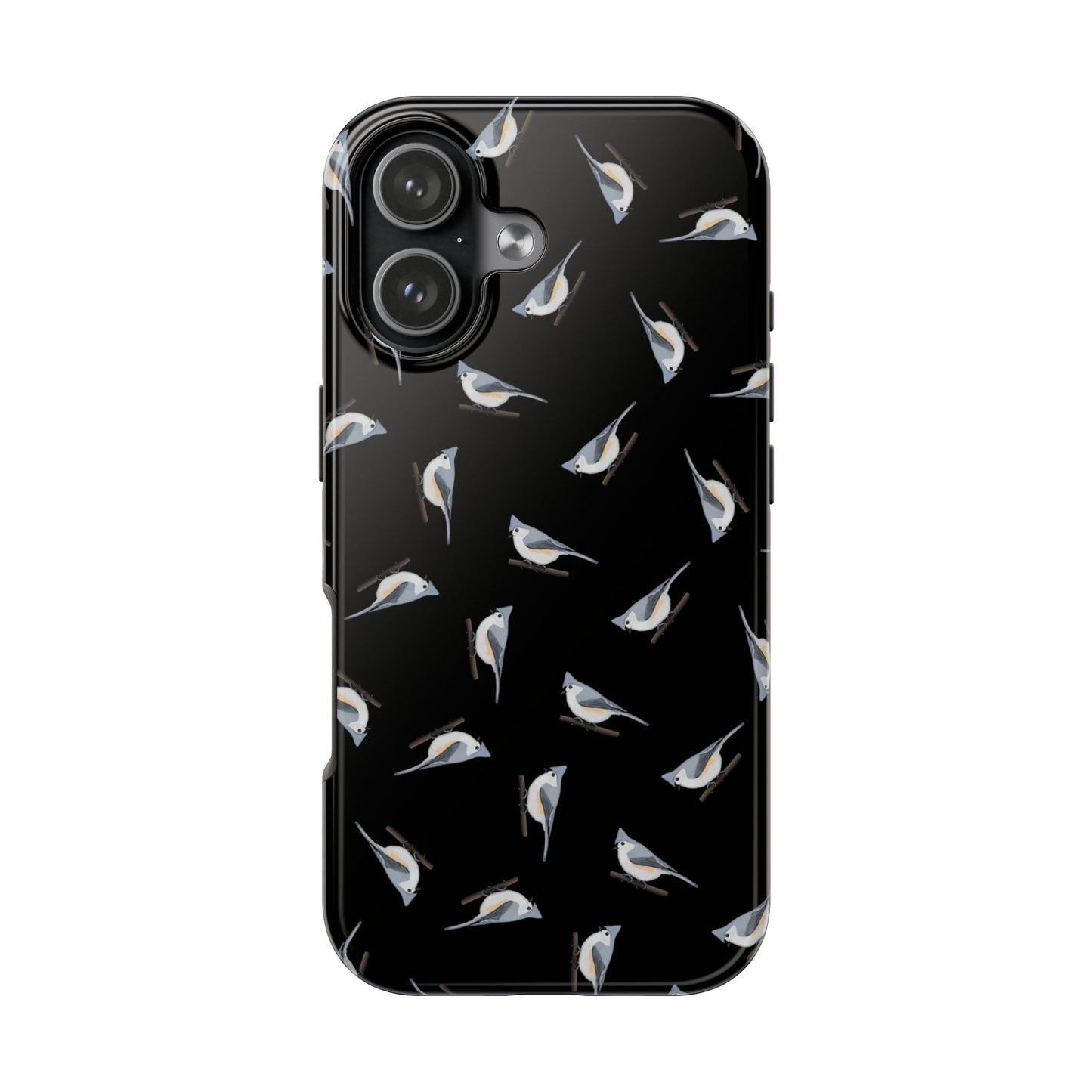 Tufted Titmouse iPhone Case Black – Premium Tough Phone Cover for Bird Lovers
