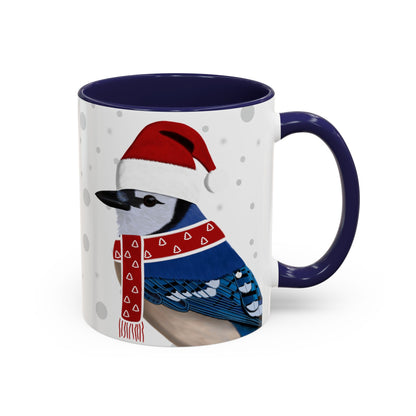 Blue Jay Christmas Bird Coffee Mug