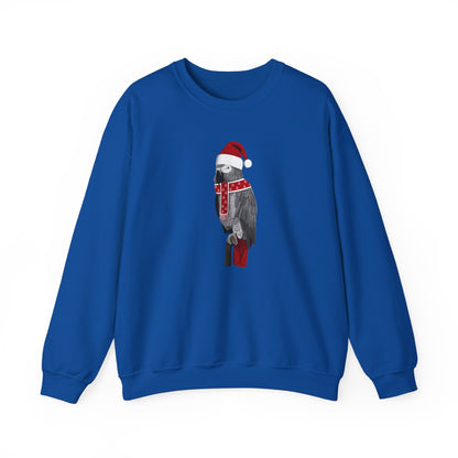 Grey Parrot with Christmas Hat Bird Birdwatcher Sweatshirt