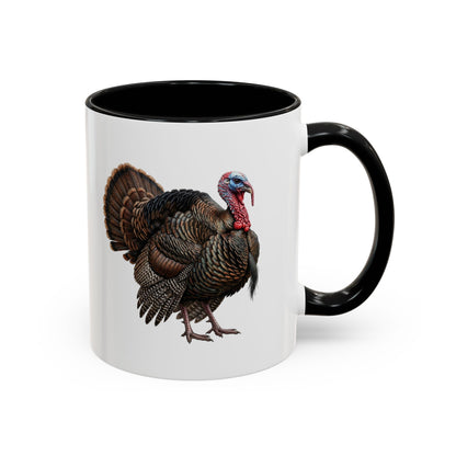 Thanksgiving Turkey Two-Tone Mug | Wild Turkey Bird Art Coffee Cup | Fall Gift