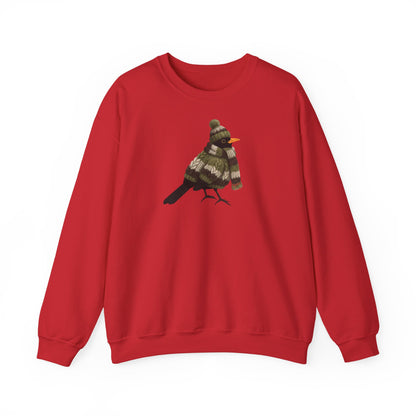 Amsel in Strick Weihnachts-Sweatshirt | Unisex Vogel Sweater für Vogelfreunde & Vogelbeobachter