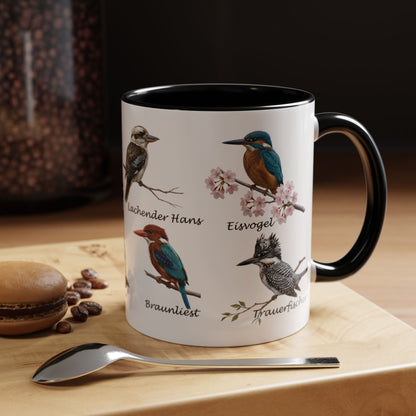 Eisvogel Tasse & Kaffeebecher | Lachender Hans & Kingfisher Lexikon Motiv | Vogelkunde Geschenk