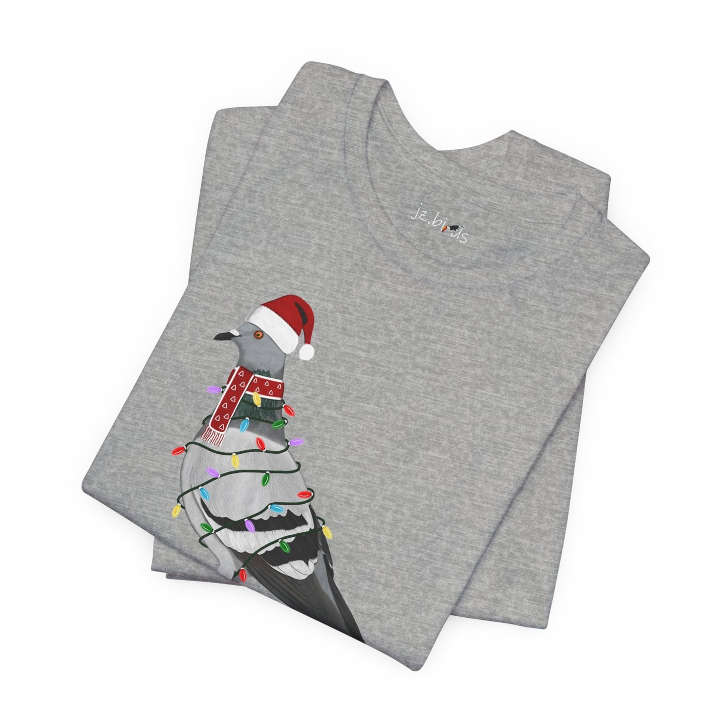 Pigeon with Fairy Lights Christmas Bird T-Shirt