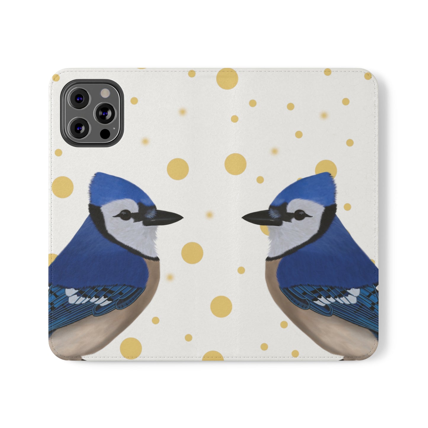 Blue Jay Bird Art Phone Flip Case