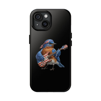 Bluebird with Guitar iPhone Case – Premium Tough Phone Cover Black